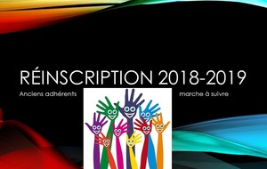 Réinscription 2018-2019