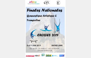 MODIFICATIONS Finale championnat de France catégorie NATIONALE du 08 au 09 juin 2019 à Crolles